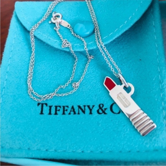 🩵Tiffany & Co. Lipstick Charm 925 Sterling Silver Necklace - RARE! - Picture 1 of 9